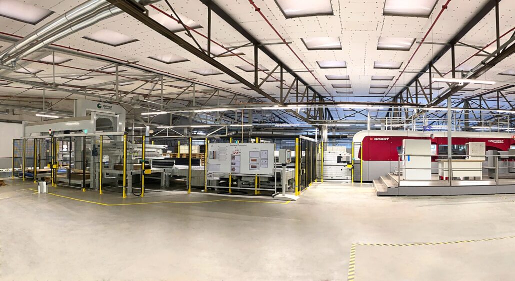 Wellpappe Herstellung BOBST